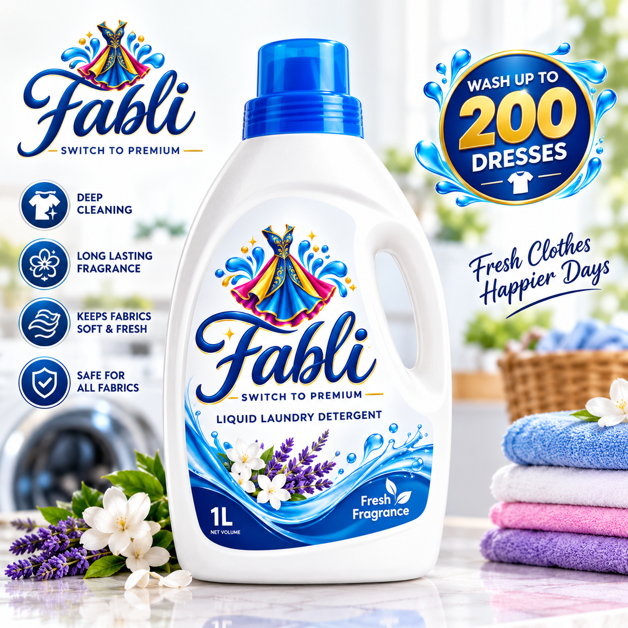 Fabli 1 Liter Liquid Detergent